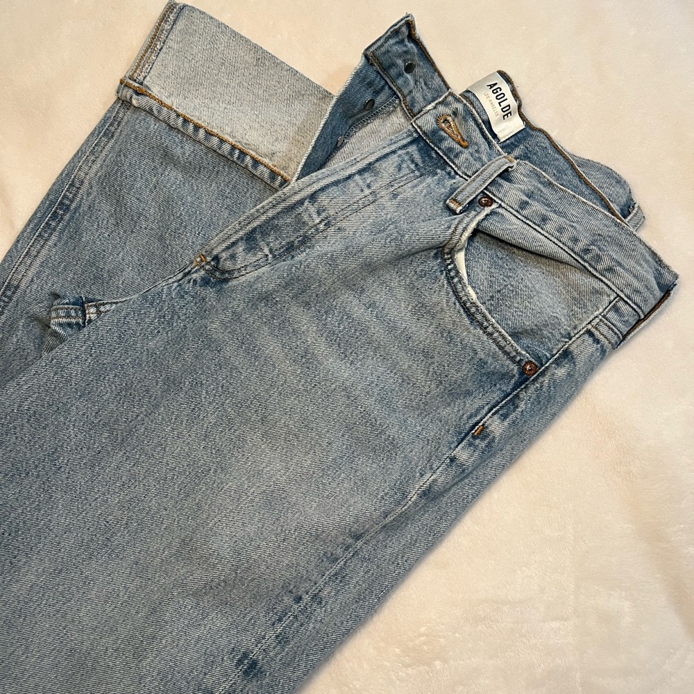 Agolde Light Blue Wide-Leg Jeans